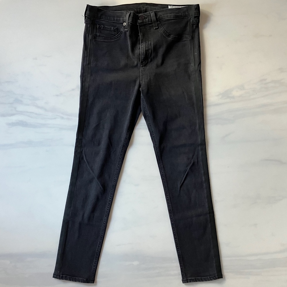 Rag & Bone Flattering Fit! Washed Black Skinny Stretch Jeans 32 x 25